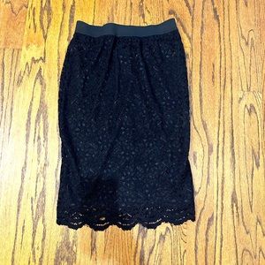 Black lace, high waisted, pencil skirt, size small